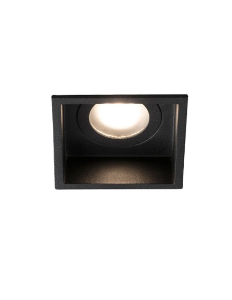 Empotrable de techo Hyde – Faro – Downlight cuadrado, GU10, IP44, 8.9 cm