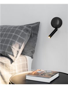 Aplique de Pared Press - Faro - Lámpara idónea para lectura o iluminar la mesilla de noche, foco orientable