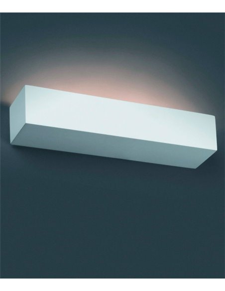 Aplique de pared Eaco – Faro – Lámpara rectangular de yeso, Blanco, 35.3 cm