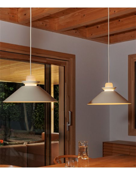 Lámpara Colgante de Techo Naos - Faro - Beige / Blanco 