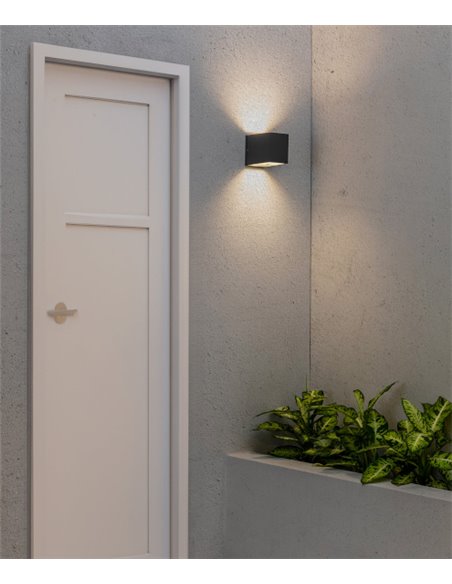Aplique de pared de exterior Lacre – Faro – Aluminio gris, IP54