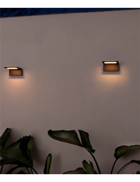 Lámpara de pared de exterior Ele – Faro – Aluminio gris oscuro, IP54, LED 3000K