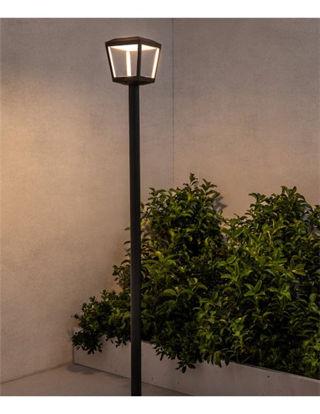 Farola LED Plaza - Faro - Farola exterior negra 220 cm
