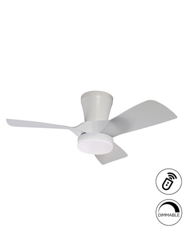 Ventilador de techo con luz DC Polaris – Schuller – Acabado blanco, 6 velocidades