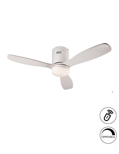 Ventilador de techo Mini Siroco – Schuller – Ventilador blanco, motor DC, 6 velocidades