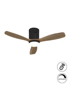 Ventilador de techo con luz Mini Siroco – Schuller –  Palas nogal, motor DC, 6 velocidades 2