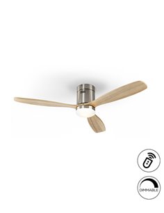 Ventilador de techo con luz Siroco – Schuller – 6 velocidades, palas de madera 2