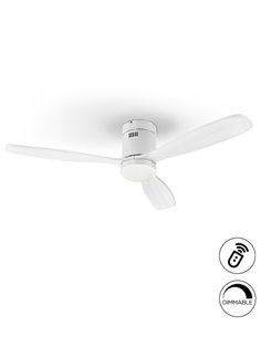 Ventilador con luz Siroco – Schuller – Palas de madera blanca, motor DC, 6 velocidades 2