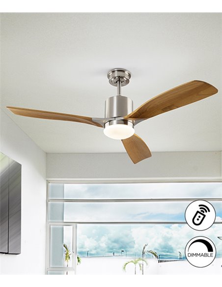 Ventilador de techo Anemos – Schuller – Palas de madera cerezo, motor DC