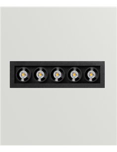 Empotrable de techo Black Foster Micro - Arkoslight - Downlight trimless negro mate, 5 luces