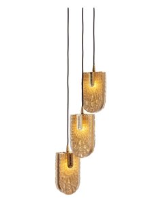 Lámpara colgante Singular Pieces – Mariner – Lámpara de cristal veneciano, acabado dorado, 3 luces 2