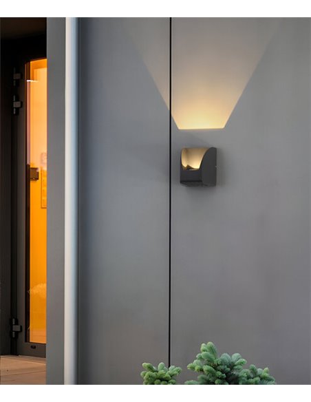 Aplique de pared de exterior - Illus - Lámpara LED gris