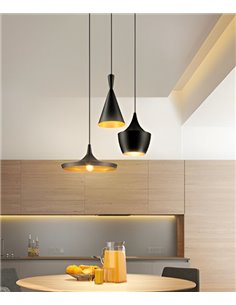 Lámpara de techo colgante – Illus – Diseño moderno negro, 3 tamaños