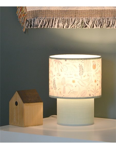 Lámpara de mesa Casper - IDP Lampshades - Lámpara infantil textil verde