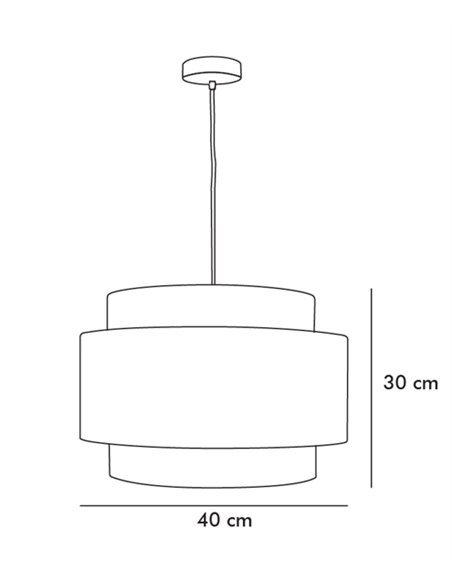 Lámpara colgante Lovina – IDP Lampshades -Pantalla de rejilla, acabado crudo, Ø 40 cm