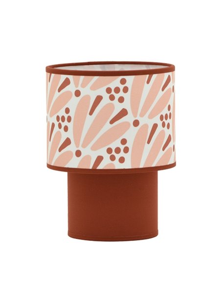 Lámpara de mesa Maggie - IDP Lampshades - Lámpara infantil textil terra rosa