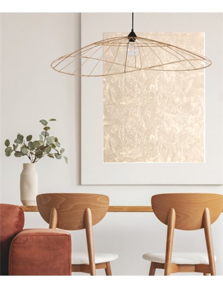 Lámpara colgante Kasteli – IDP Lampshades – Pantalla de ratán natural