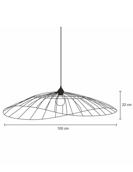 Lámpara colgante Kasteli – IDP Lampshades – Pantalla de ratán natural