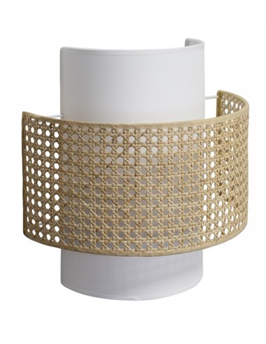 Aplique de pared Lovina - IDP Lampshades – Diseño natural, pantalla de rejilla acabado crudo 