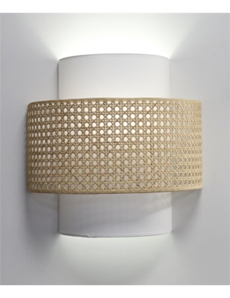 Aplique de pared Lovina - IDP Lampshades – Diseño natural, pantalla de rejilla acabado crudo 