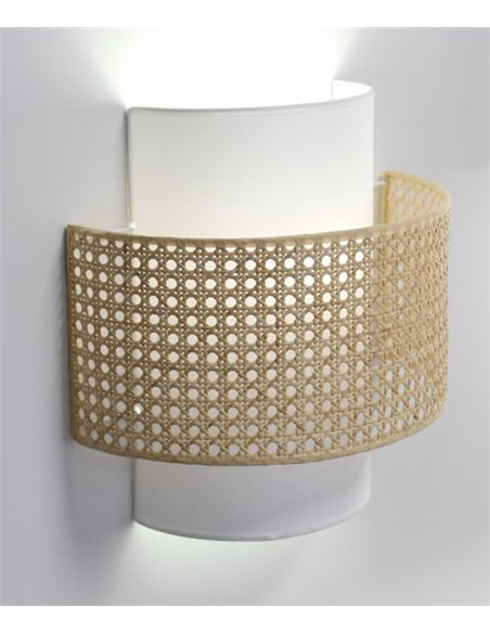 Aplique de pared Lovina - IDP Lampshades – Diseño natural, pantalla de rejilla acabado crudo 