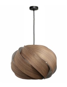 Lámpara colgante Fred – IDP Lampshades – Pantalla de chapa de madera nogal 2