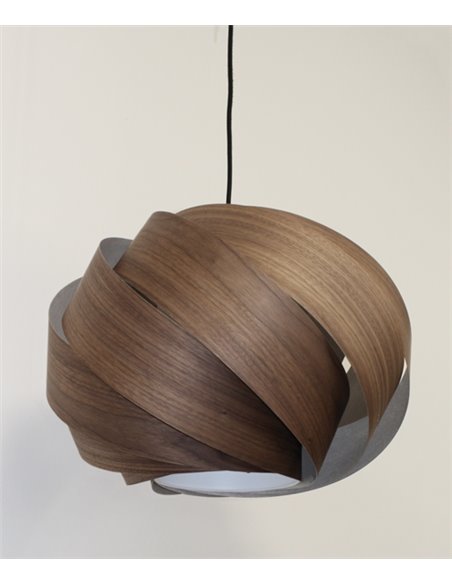 Lámpara colgante Fred – IDP Lampshades – Pantalla de chapa de madera nogal