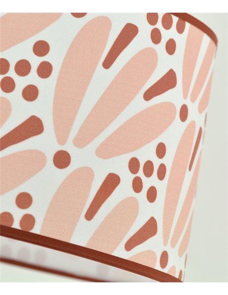 Lámpara colgante Maggie – IDP Lampshades - Lámpara infantil con pantalla textil terra rosa