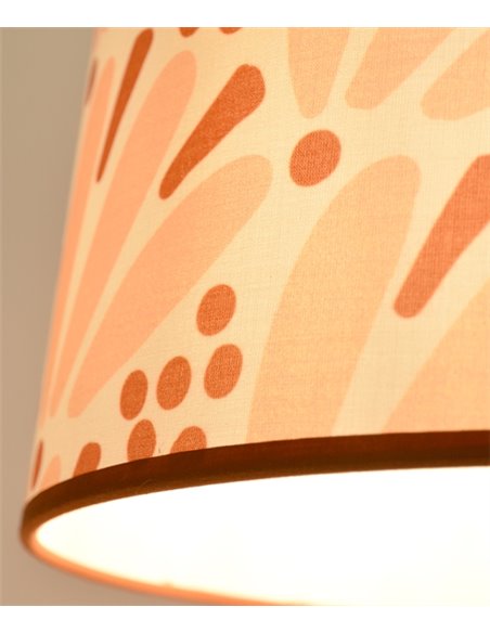 Lámpara colgante Maggie – IDP Lampshades - Lámpara infantil con pantalla textil terra rosa