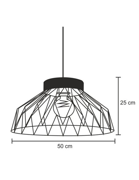 Lámpara colgante Clayton - IDP Lampshades – Lámpara tipo jaula en 2 colores, detalle madera 