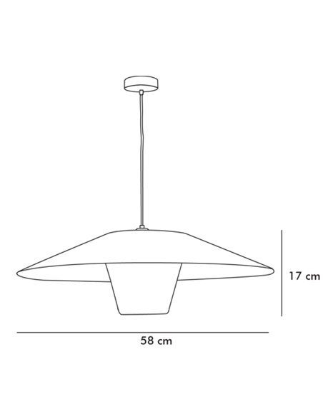 Lámpara colgante Gerrit – IDP Lampshades – Pantalla de sisa doble, acabado natural