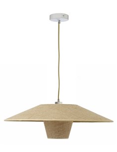 Lámpara colgante Gerrit – IDP Lampshades – Pantalla de sisa doble, acabado natural 2