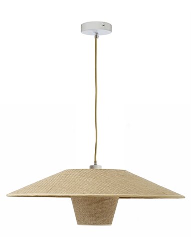 Lámpara colgante Gerrit – IDP Lampshades – Pantalla de sisa doble, acabado natural