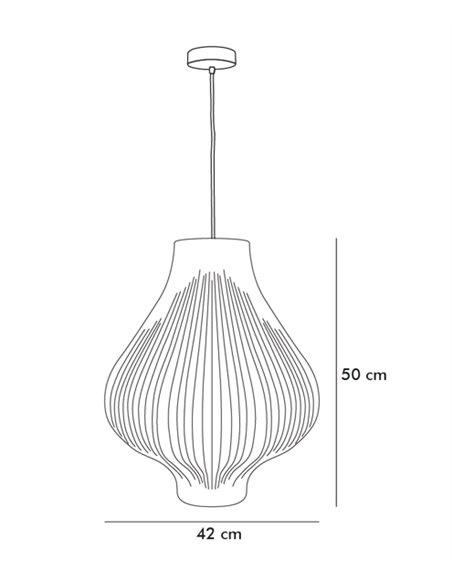 Lámpara colgante Onion - IDP Lampshades – Pantalla de terciopelo con difusor interior, 3 colores