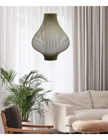 Lámpara colgante Onion - IDP Lampshades – Pantalla de terciopelo con difusor interior, 3 colores