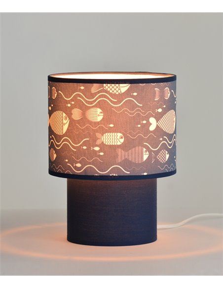 Lámpara de mesa Maurice - IDP Lampshades - Lámpara infantil textil azul