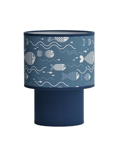 Lámpara de mesa Maurice - IDP Lampshades - Lámpara infantil textil azul