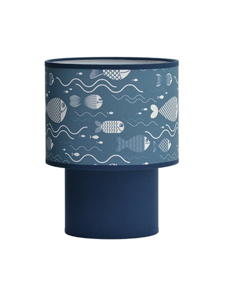 Lámpara de mesa Maurice - IDP Lampshades - Lámpara infantil textil azul