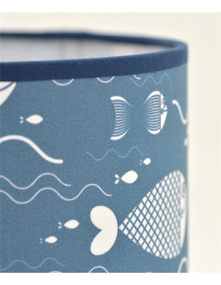 Lámpara de mesa Maurice - IDP Lampshades - Lámpara infantil textil azul