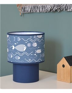 Lámpara de mesa Maurice - IDP Lampshades - Lámpara infantil textil azul