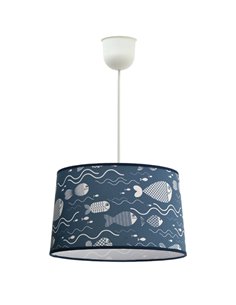 Lámpara colgante Maurice – IDP Lampshades - Lámpara infantil con pantalla textil azul 2
