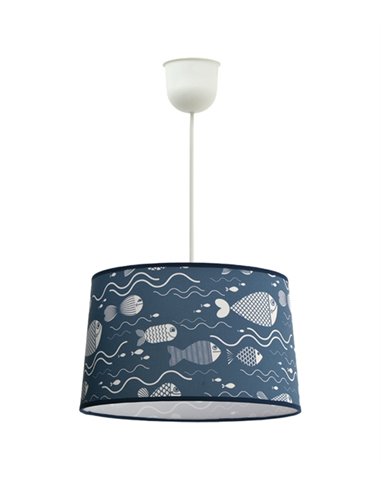 Lámpara colgante Maurice – IDP Lampshades - Lámpara infantil con pantalla textil azul