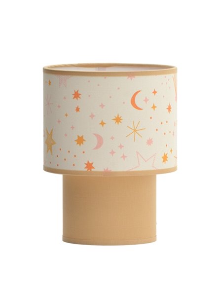 Lámpara de mesa Galilée - IDP Lampshades - Lámpara infantil textil mostaza