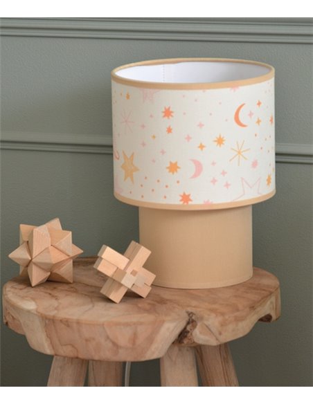 Lámpara de mesa Galilée - IDP Lampshades - Lámpara infantil textil mostaza