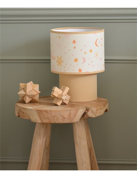 Lámpara de mesa Galilée - IDP Lampshades - Lámpara infantil textil mostaza