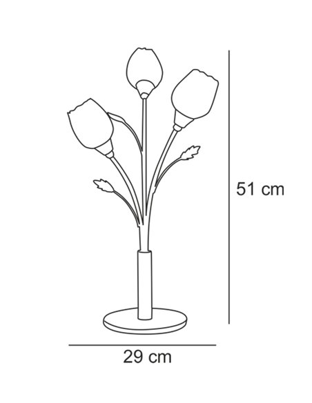 Lámpara de mesa Adriana – IDP Lampshades – Diseño decorativo con 3 luces, acabado cromo