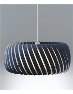 Lámpara colgante Clyde - IDP Lampshades - Lámpara elegante con pantalla de terciopelo (azul o gris)