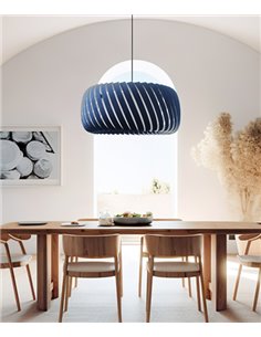 Lámpara colgante Clyde - IDP Lampshades – Pantalla de terciopelo en 2 colores, difusor interior