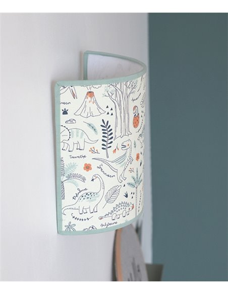 Aplique de pared Casper - IDP Lampshades – Lámpara infantil textil verde