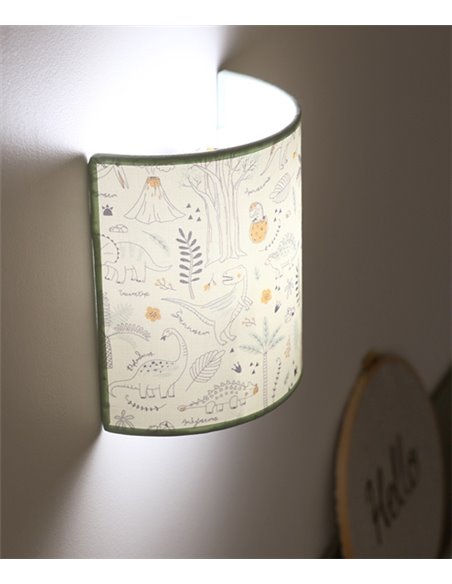 Aplique de pared Casper - IDP Lampshades – Lámpara infantil textil verde